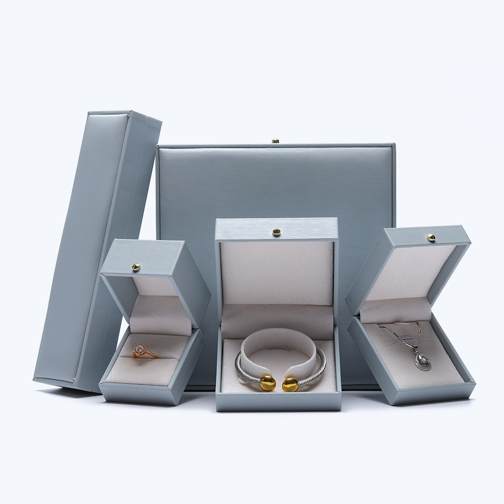 高端 PU 皮革首饰盒 灰色 / 蒂芙尼蓝双色可选 珠宝收纳盒